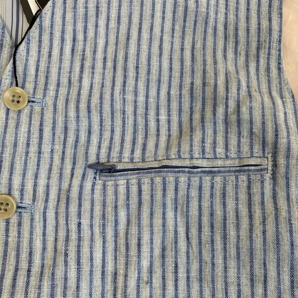 Kroon Mens Sz M New Suit Vest Waistcoat Mixed Media Linen Corduroy Preppy - Picture 9 of 15
